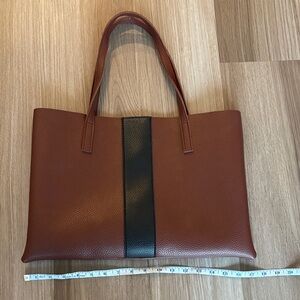 Vince Camuto Textured Brown Leather Bag